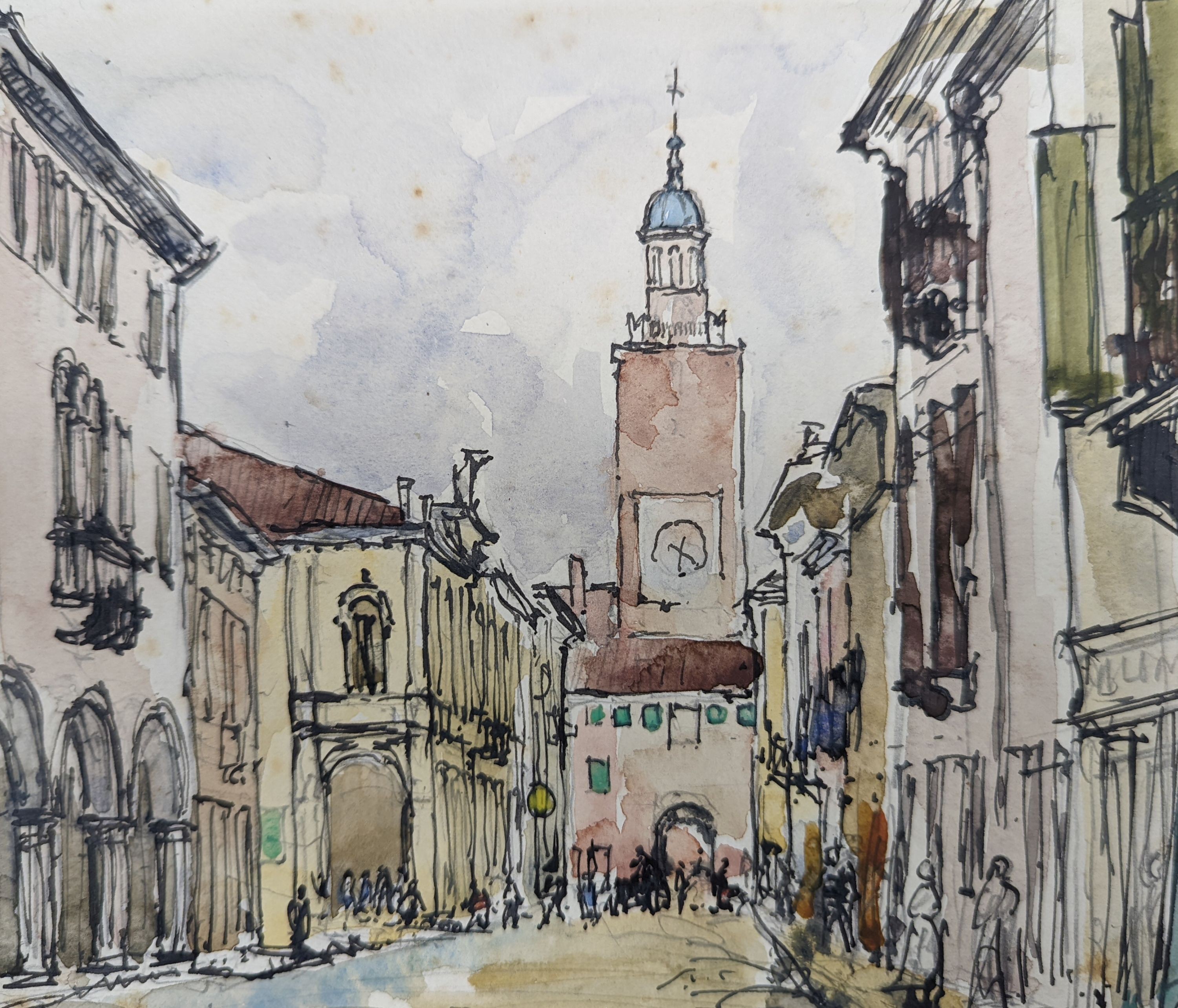 Lord Methuen RA, (1886-1974), watercolour, 'Castelfranco, Veneto', signed and dated August '35, 17 x 20cm. unframed.